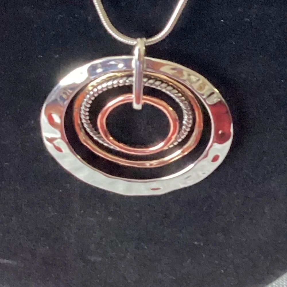 Spiral Two Tone Pendant Necklace